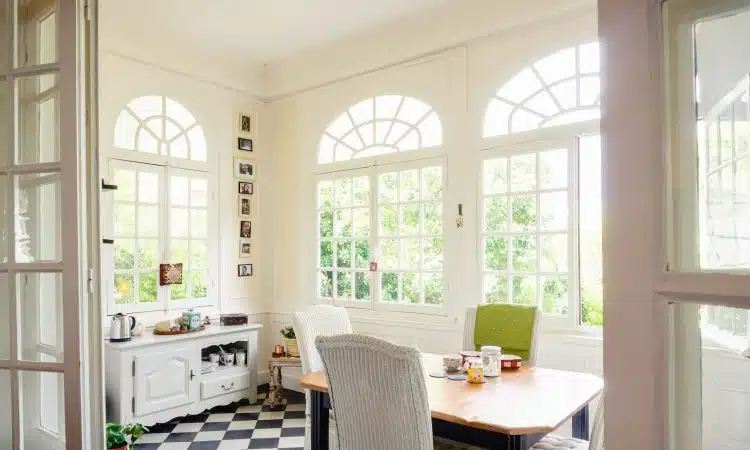 brown wooden table with chairs