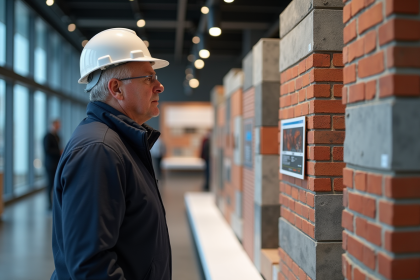 Ingénieur en construction examine un échantillon de matériaux